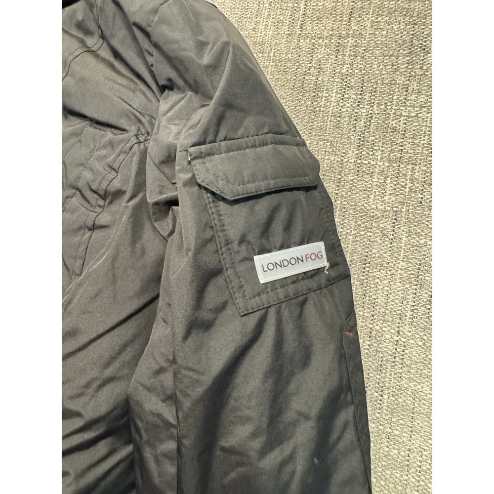 London Fog Down Parka Jacket Womens 10/12 Kids Puffer Hooded Faux‎ Fur